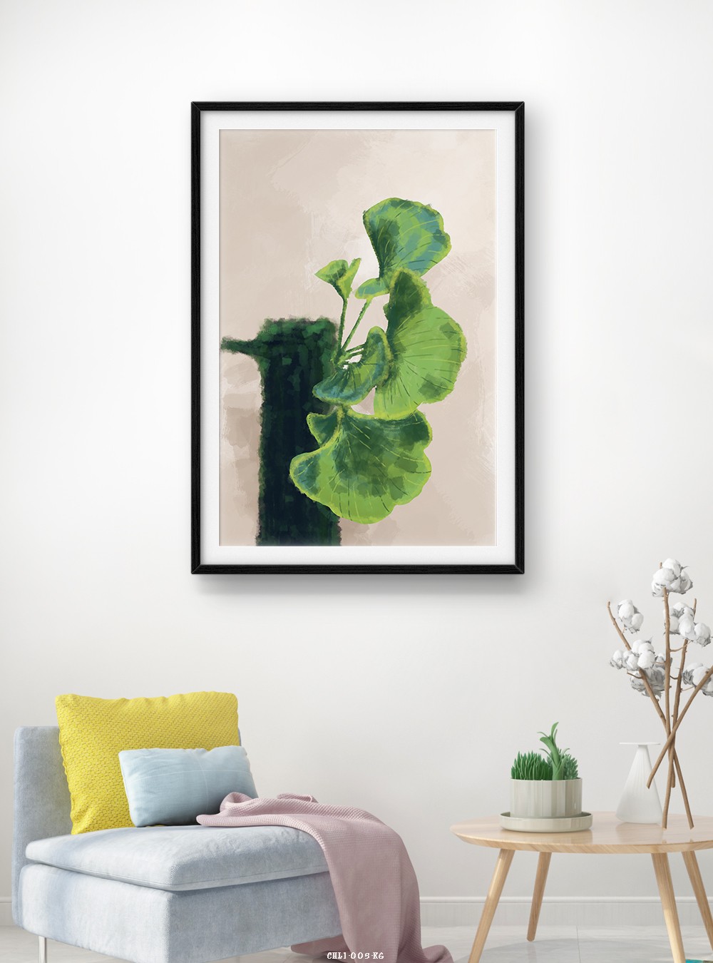 Hoa lá tranh vẽ CHL1-005-KG